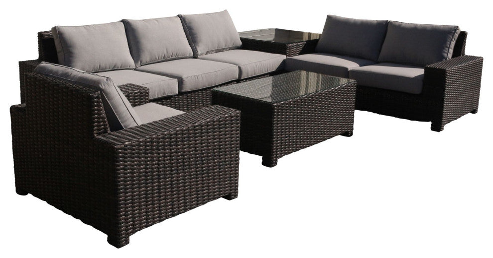 Courtyard Casual St Lucia Silver Oak 2-Piece Loveseat Sectional Set With Cushion