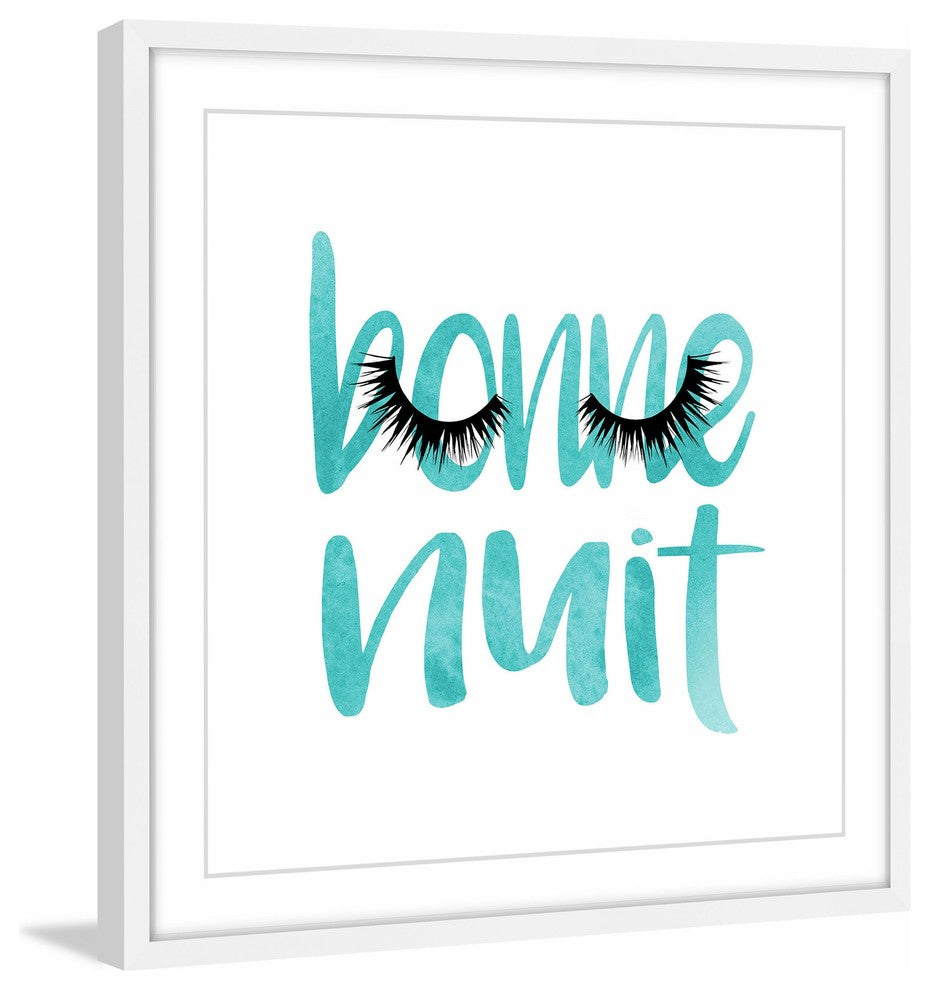 Marmont Hill, "Bonne Nuit Teal" by Amanda Greenwood Framed Painting Print, 18x18