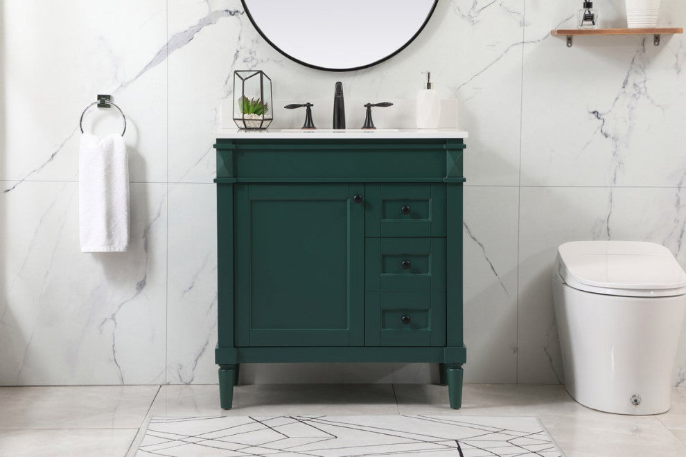 Home Living 21" Transitional Green-Light Bathroom Vanity