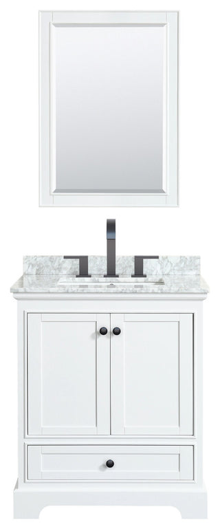 Wyndham Collection WCS202030SCMUNSM24 Deborah 30\" - White / White Carrara