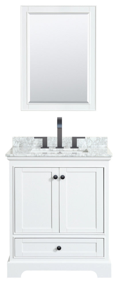 Wyndham Collection WCS202030SCMUNSM24 Deborah 30\" - White / White Carrara