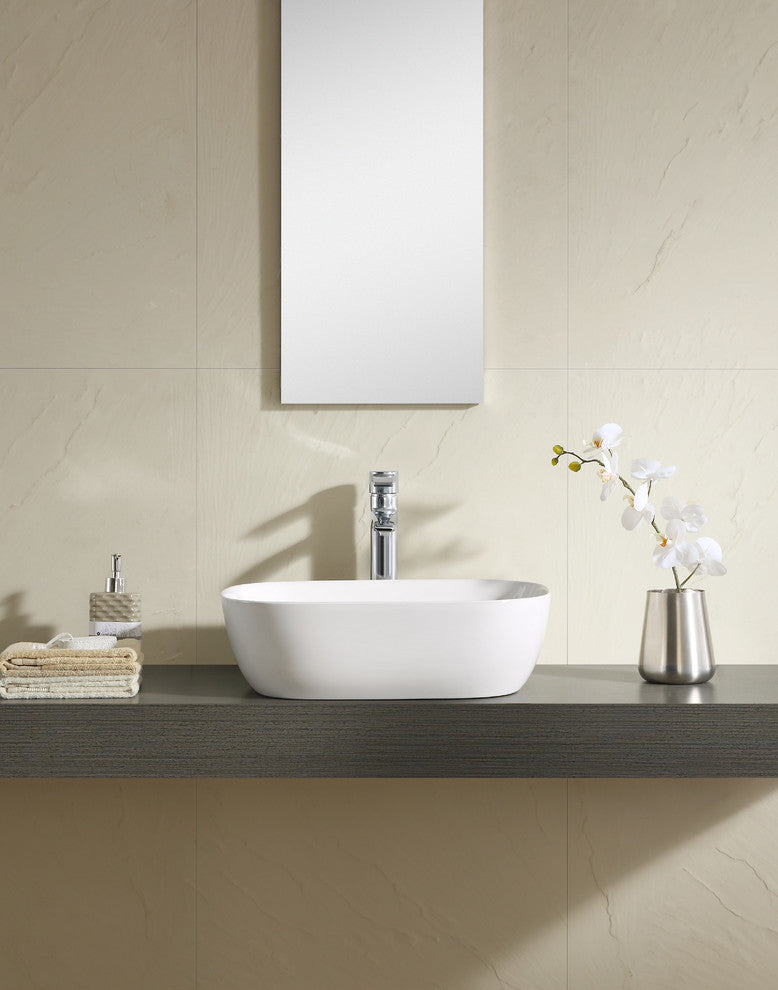 Fine Fixtures White Vitreous China 19" Thin Edge Vessel Sink