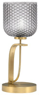 Cavella Accent Lamp In New Age Brass Finish, 7" Smoke Textured Glass