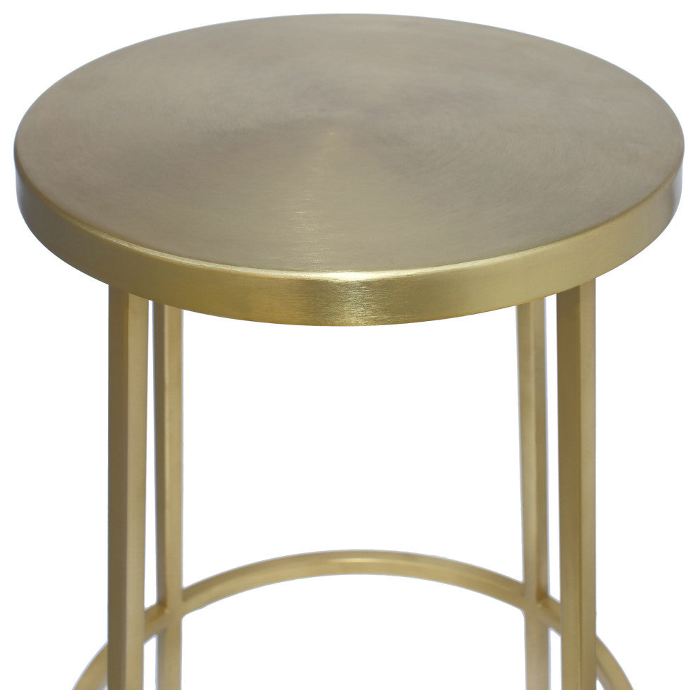 Tyson Contemporary Durable Iron Stool, Brushed Gold, Counter Height