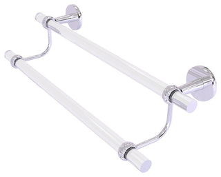 Clearview 18" Double Towel Bar with Twisted Accents, Polished Chrome