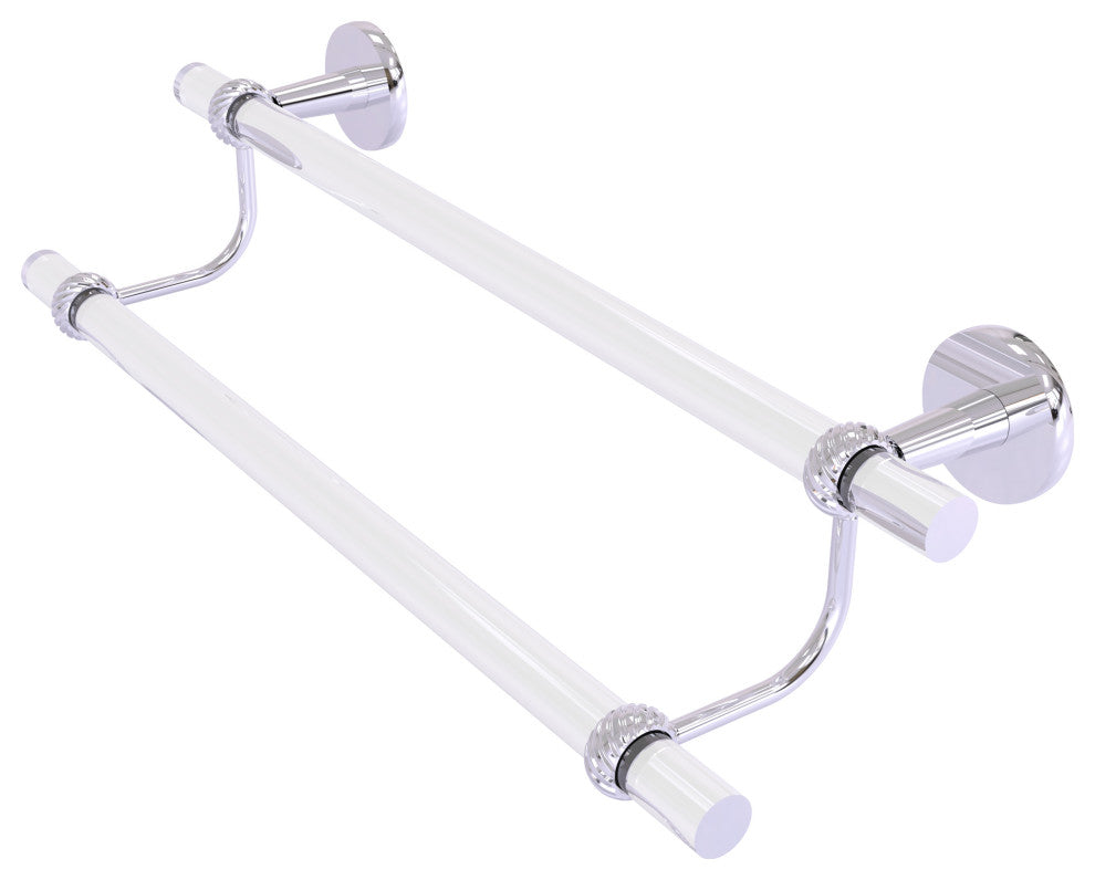 Clearview 18" Double Towel Bar with Twisted Accents, Polished Chrome