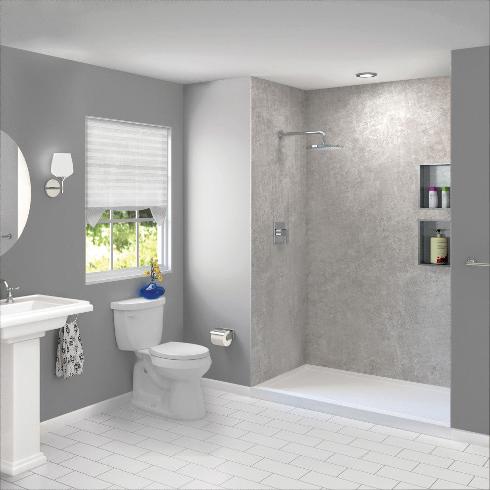Transolid Titan Shower Wall Kit, Caesar Grey (Textured), 60-in X 36-in X 96-in