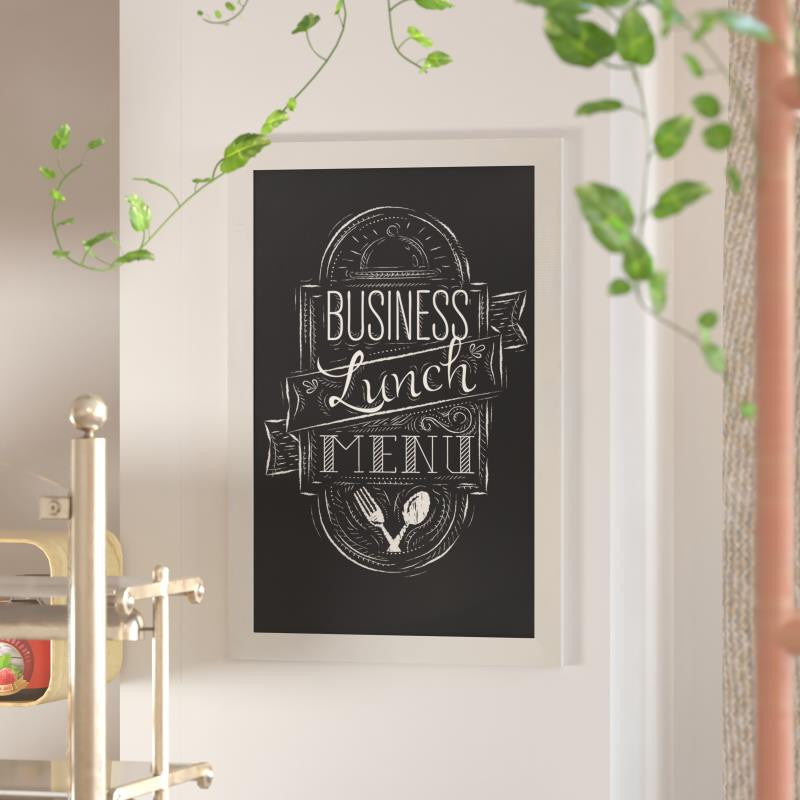 Canterbury Wall Mount Magnetic Chalkboard Sign Set, Solid White, 24" X 36"