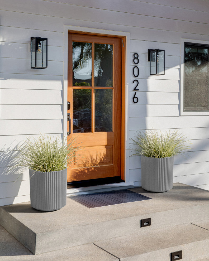 Veradek Demi Series Planter, Gray, 16", 2 Pack