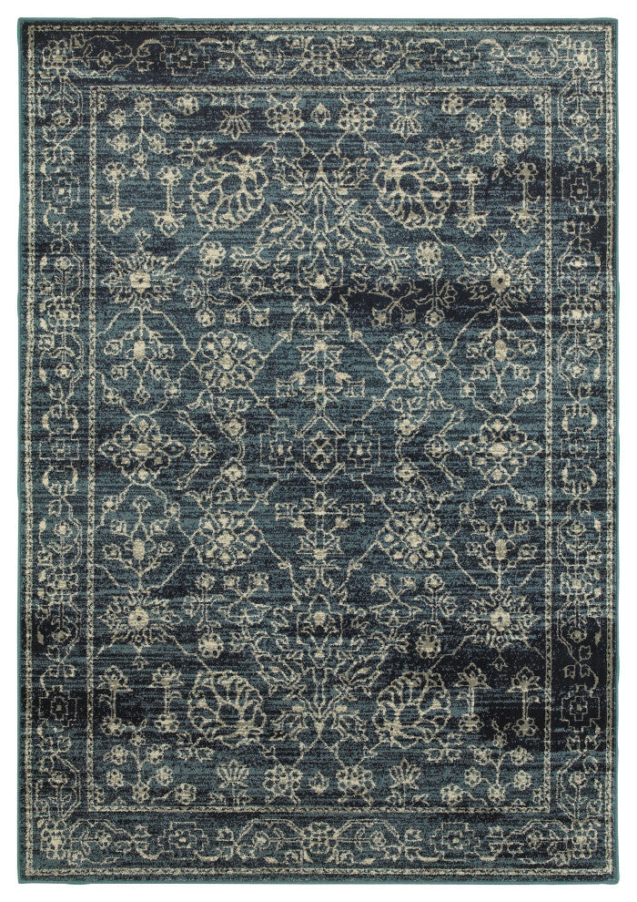Oriental Weavers Linden Navy/ Beige Oriental Indoor Area Rug 3'10"X5'5"