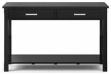 Kitchener Solid Wood 47" Contemporary Console Sofa Table, Black