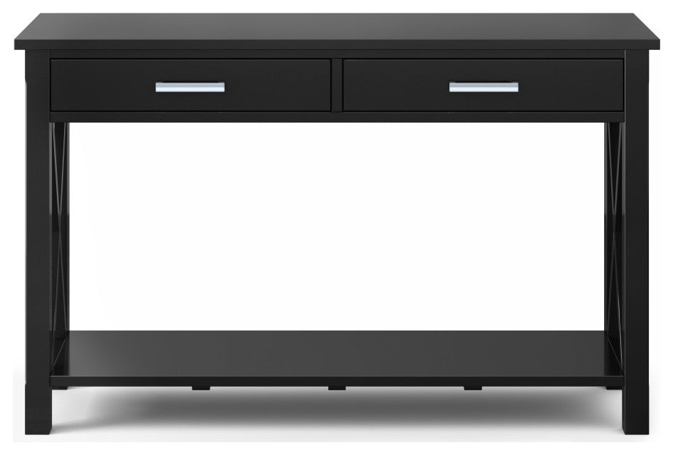 Kitchener Solid Wood 47" Contemporary Console Sofa Table, Black
