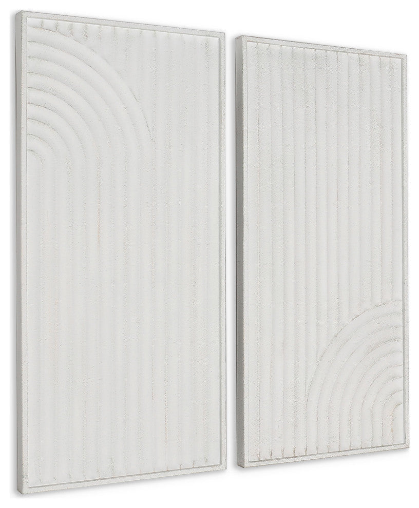 Saanvi Metal Wall Decor, White, Set of 2