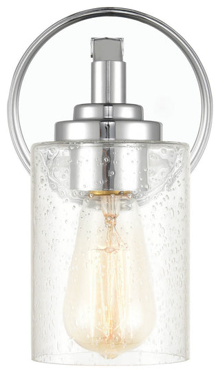 1-Light 4.375" Bath Sconce Clear Seedy, Chrome