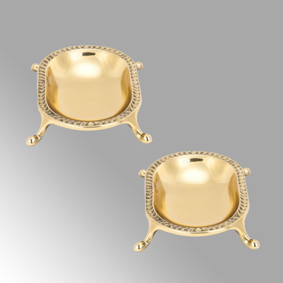 2 Vintage Freestanding Brass Soap Dishes Clawfoot Tub Style