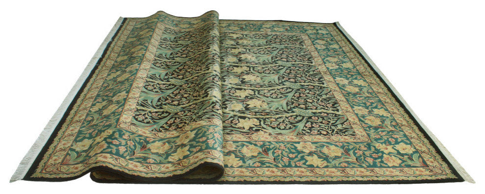 Pak-Persian Charleto Black/Green Rug, 10'1x14'1