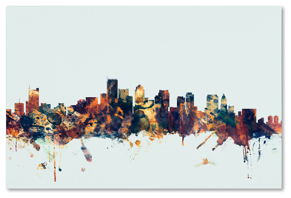 Michael Tompsett 'Boston MA Skyline Blue' Canvas Art, 30x47