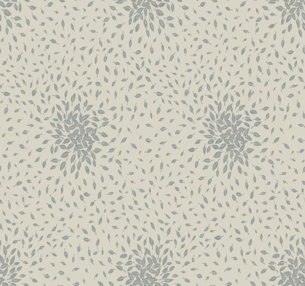 Beige & Silver Petite Leaves Wallpaper