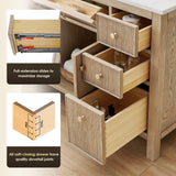 Cerrito Bathroom Vanity, Natural Oak, 60" Double, without Mirror