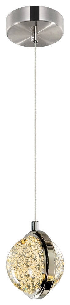 Salvador 4 in LED Integrated Polished Nickel Pendant