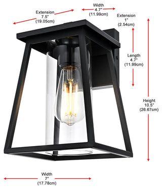 Home Living 7" Outdoor Wall Sconce, Black