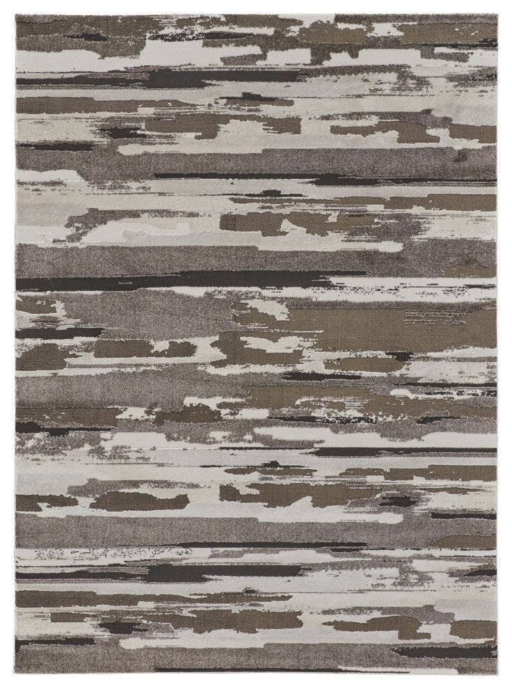 Weave & Wander Kayden Streak/Painterly Rug, Brown/Ivory, Rug, Brown, 8' X 10'