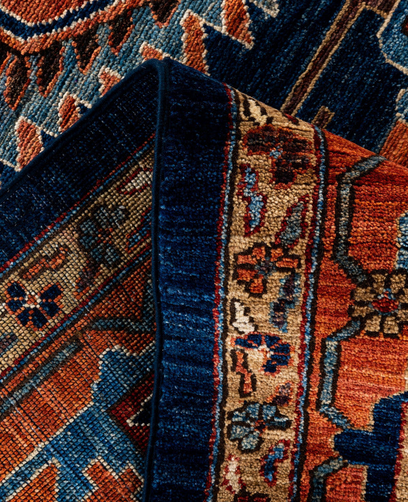 Serapi One-of-a-Kind Hand-Knotted Area Rug Blue, 8'11" x 11'9"
