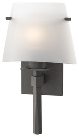 Beacon Hall Half Cone Glass Sconce, Natural Iron, Opal Glass