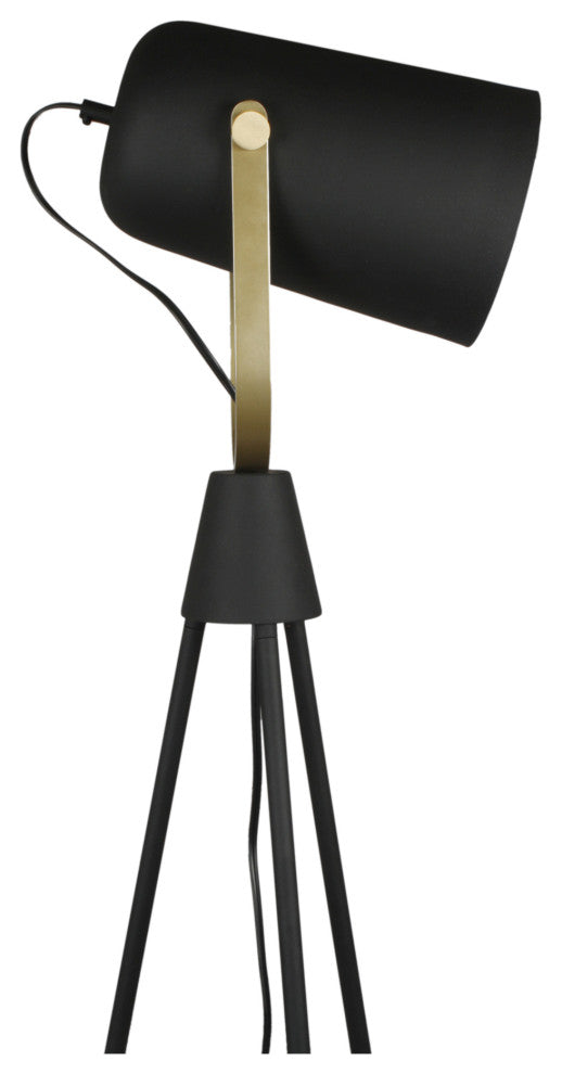 Industrial Spotlight Floor Lamp Black - Black