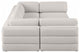 Beckham Linen Textured Fabric 6-Piece Modular U-Shaped Sectional, Beige