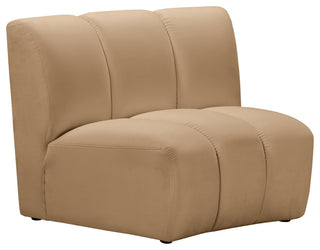 Infinity Channel Tufted Velvet Modular Chair, Camel, 1 Piece
