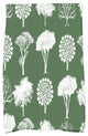 Field of Trees Floral Print Kitchen Towel, Green