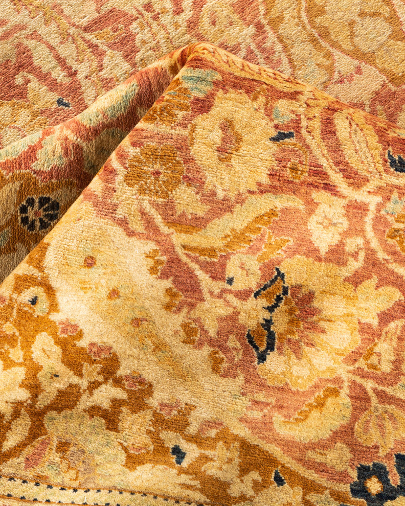 Kutkai One-of-a-Kind Hand-Knotted Area Rug Orange, 9'3"x12'1"