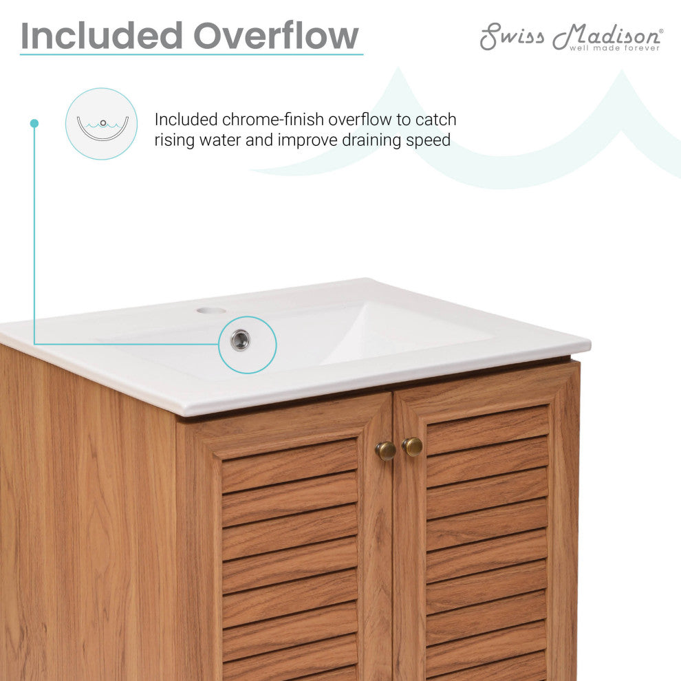 Bron 24" Bathroom Vanity, Oak