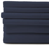 1800 Count 6-Piece Egyptian Cotton Deep Pocket Sheets, Navy, Full / Double