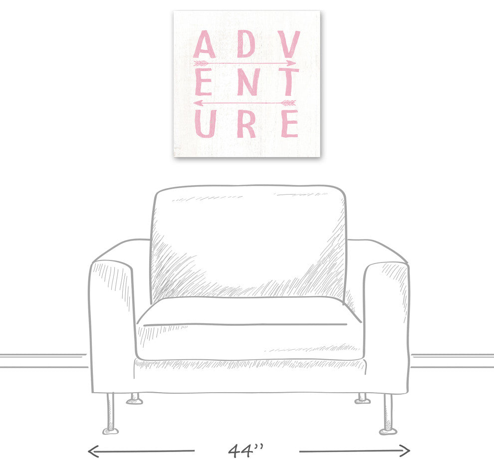 Adventure Arrows Pink 20x20 Canvas Wall Art