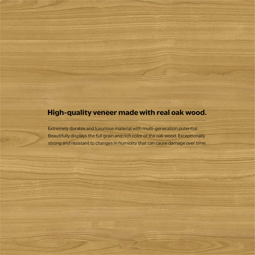 Draper Solid Wood Mid Century Rectangle Dining Table, Oak Veneer