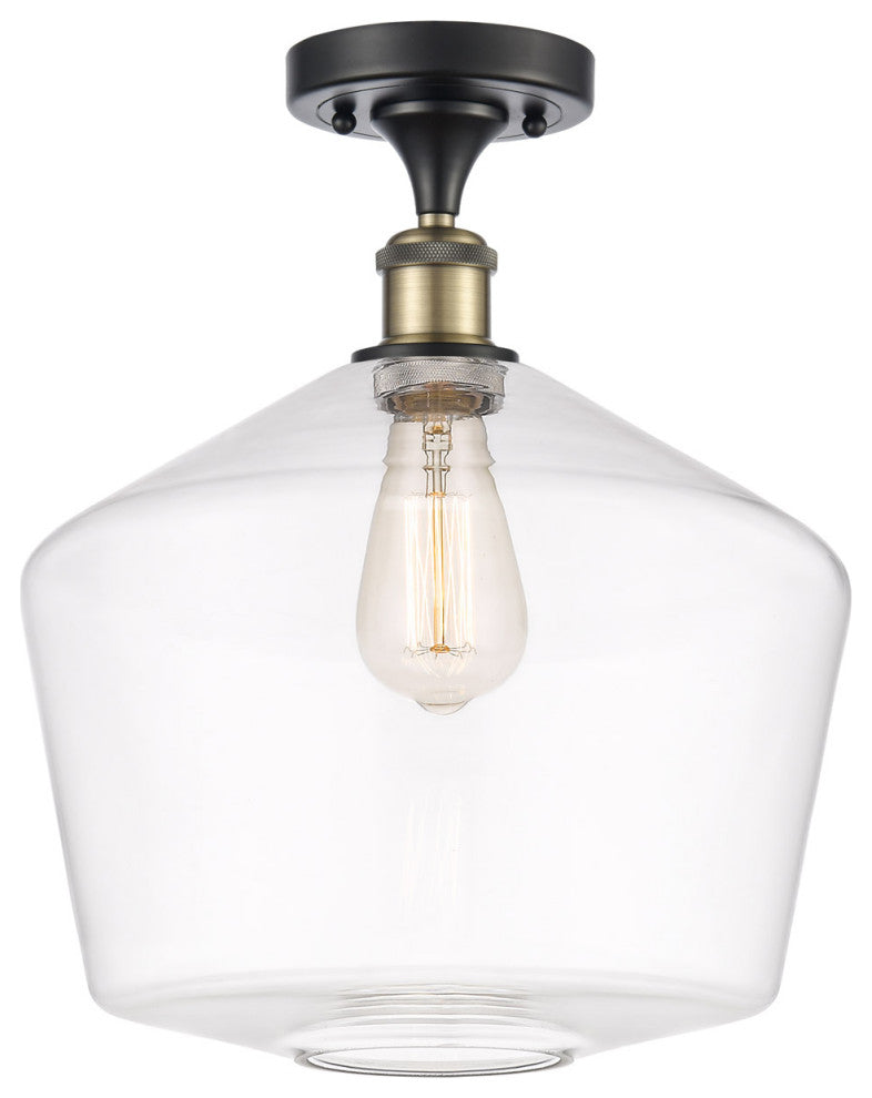 Innovations 516-1C-BAB-G652-12 1-Light Semi-Flush Mount, Black Antique Brass