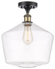 Innovations 516-1C-BAB-G652-12 1-Light Semi-Flush Mount, Black Antique Brass