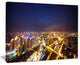 "Downtown Nighttime Panorama" Cityscape Artwork Canvas, 40"x30"