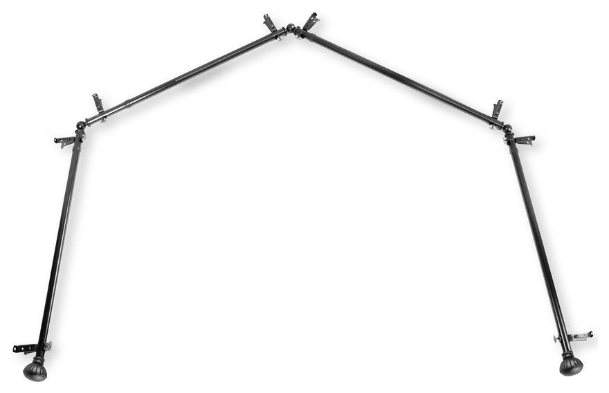 Magnolia 13/16" 4-Sided Bay Window Curtain Rod, Black