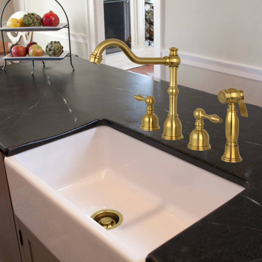 Copper Kitchen Sink Garbage Disposal Flange Stopper, Brushed Gold