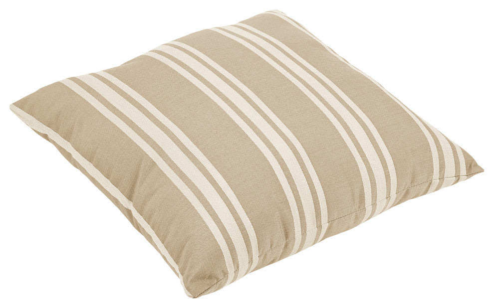 Preston Sunbrella Indoor/Outdoor Square Floor Pillow, Beige and Gray