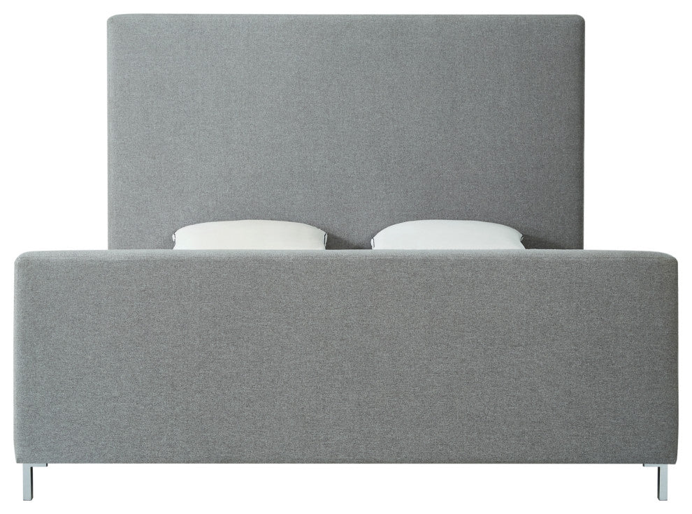 Aberdeen Upholstered  Platform Bed, Gray Linen, King