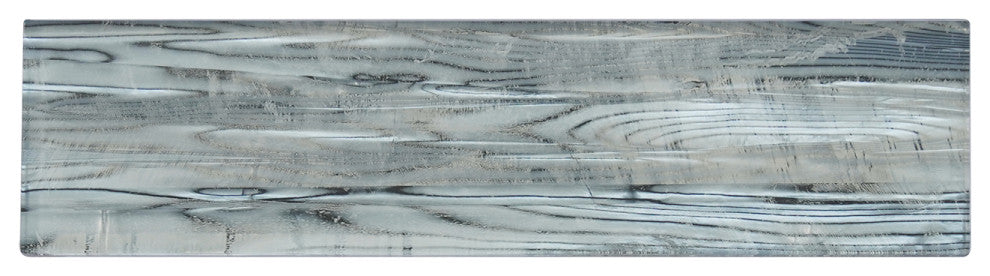 Sonnagh 3"x12" Laminated Glass Mosaic Wall Tile, Wood Grain, Box of 40
