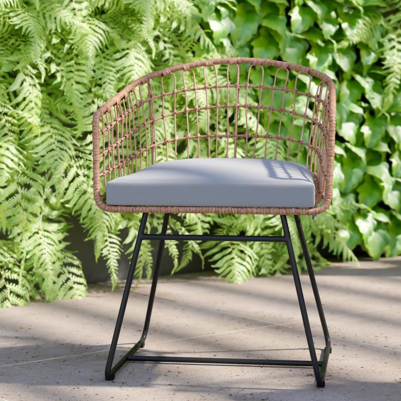 Devon 3-Piece Patio Bistro Set, 2 Chairs w/Seat Cushions, Acacia Wood Top Table,