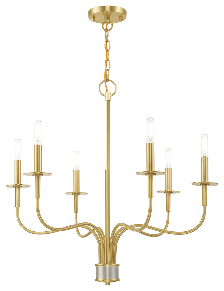 Livex Lighting Satin Brass 6-Light Chandelier