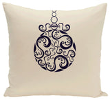 Fancy-Bulb, Decorative Holiday Print Pillow, Ivory And Cream, 26"x26"