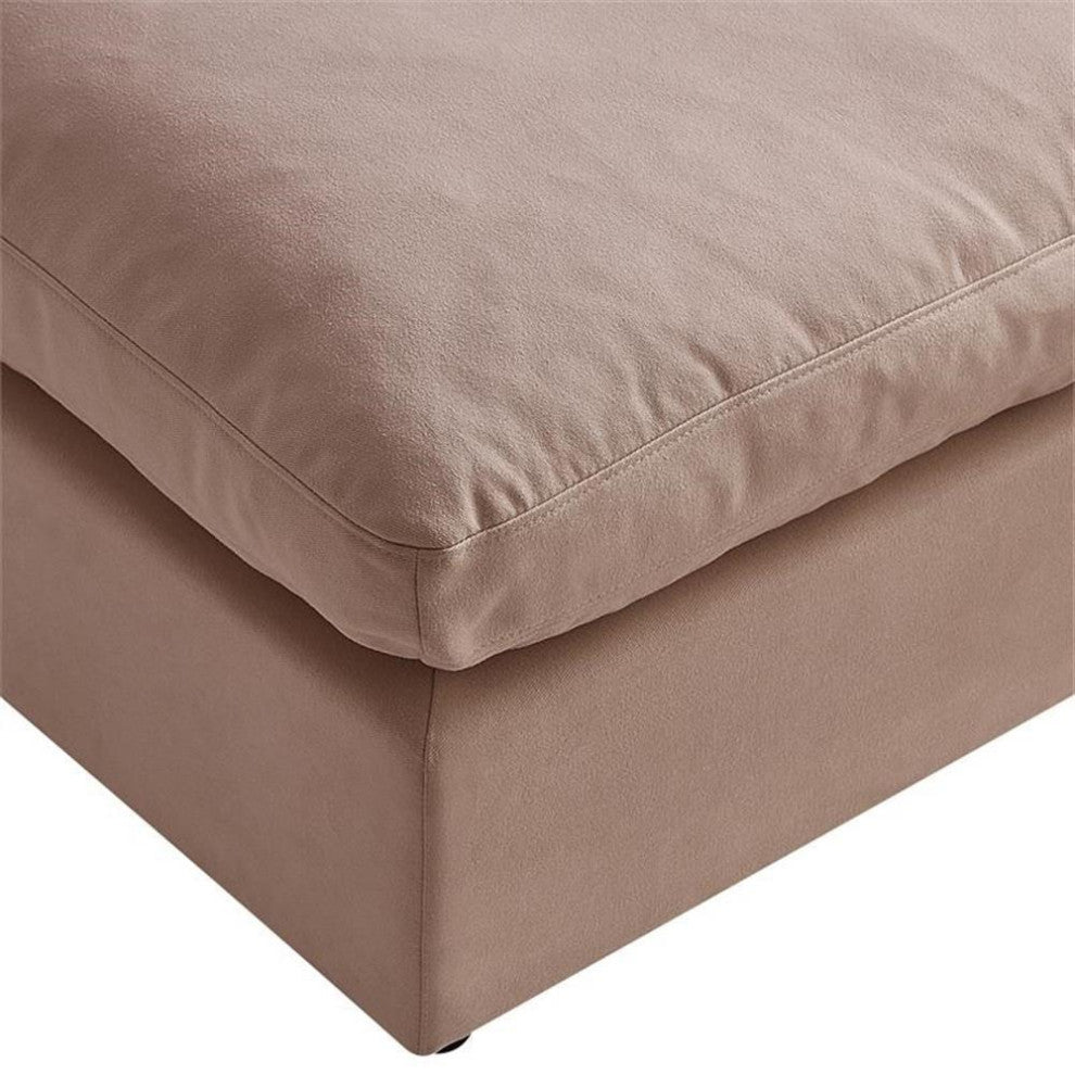 Kaelynn Ottoman Pink Linen Upholstered