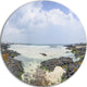 Panorama View Of Woljeongri Beach, Landscape Disc Metal Artwork, 23"